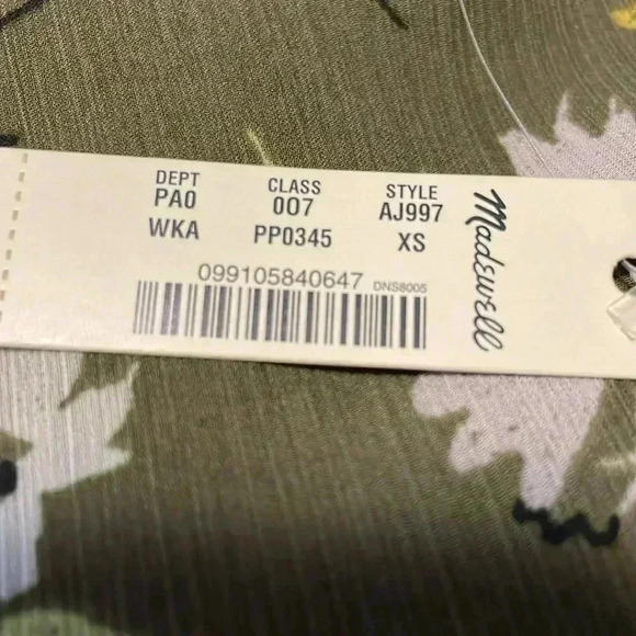 Madewell NWT Women’s XS Floral Baby Doll Style Blouse - Picture 10 of 10